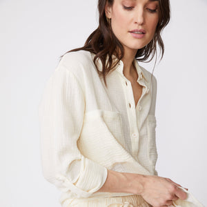 Gauze shirt - buttercream