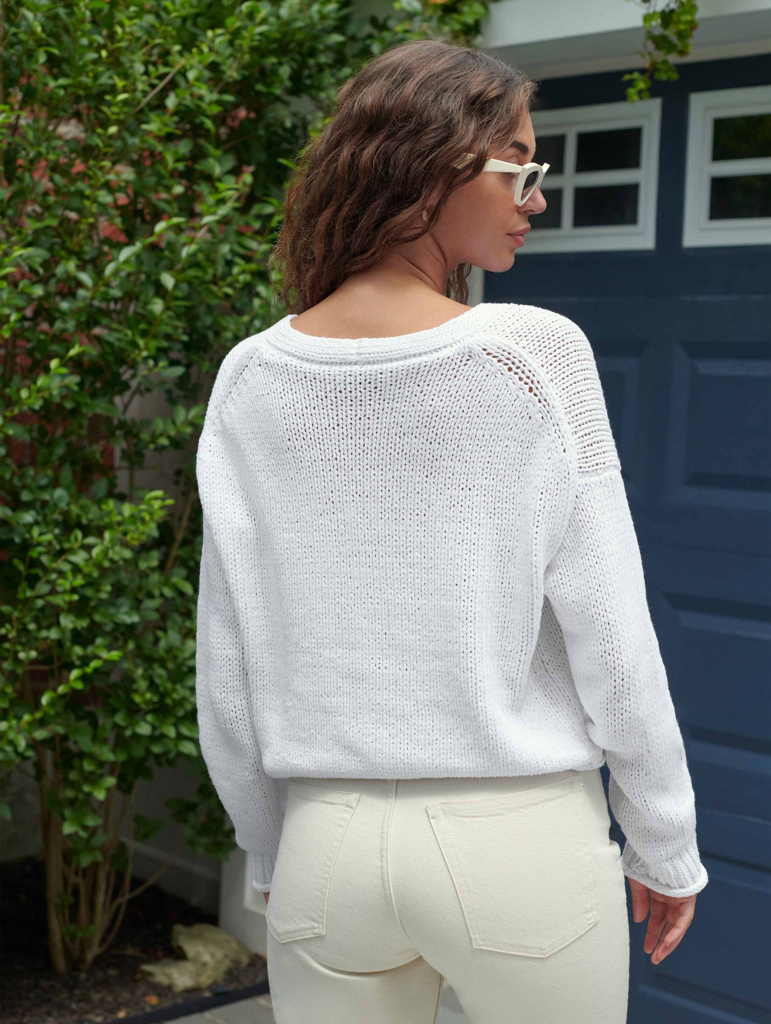 Italian cotton cardi - white