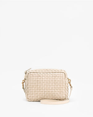Midi woven purse - cream
