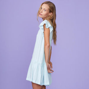 Pinstripe easy dress - sea
