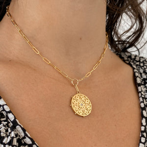 Karmic wheel necklace