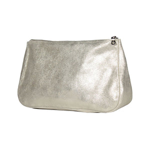 large leather pouch - champagne