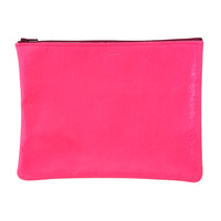 large zip- fluoro pink