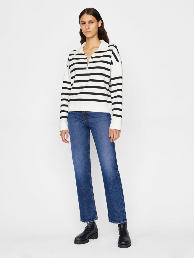 Half Zip pullover - off white stripe