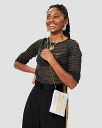 Poche woven bag - silver & gold