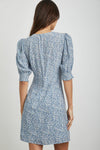Roma dress - blue mini garden