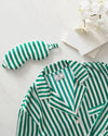 Silk green stripe nightgown