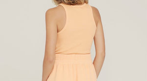Rib high neck tank - sherbert