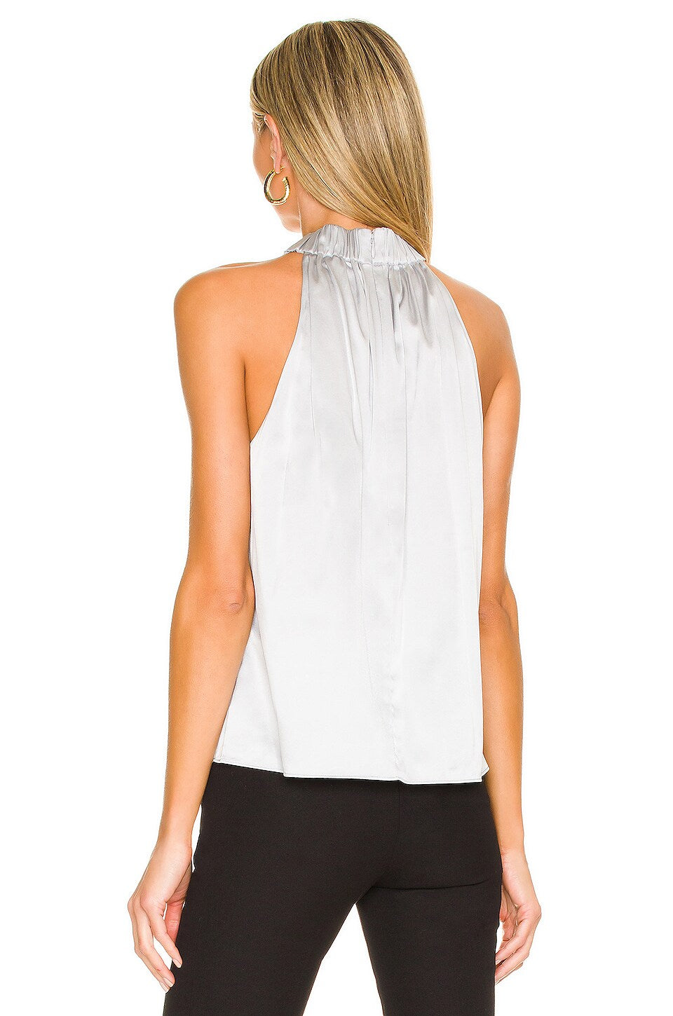 Silk halter blouse - silver