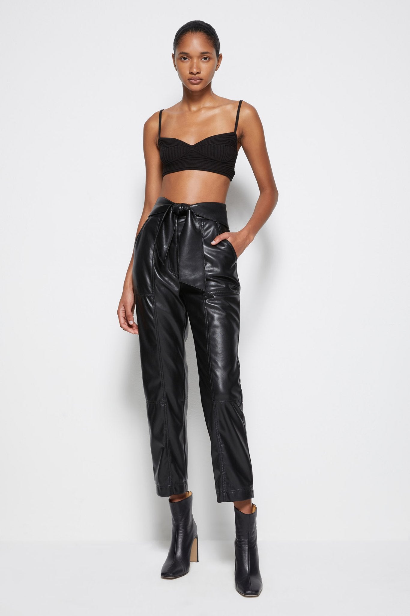 Womens Yuzefi burgundy Vegan Leather Trousers | Harrods UK