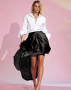 Silk bow skirt - black