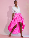 Silk bow skirt - pink